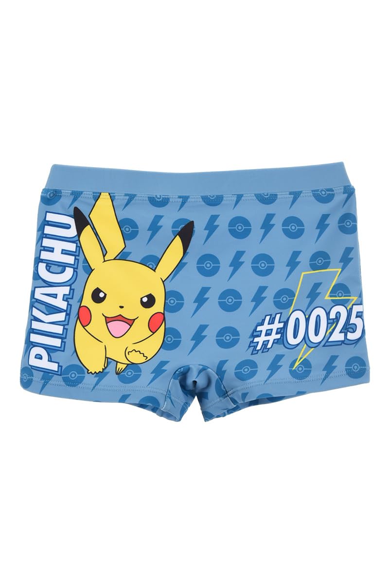 Pokemon Bañador para Niño, Pikachu Shorts de Baño Boxer, Bañador de Natación para Adolescentes, Talla 12 Años