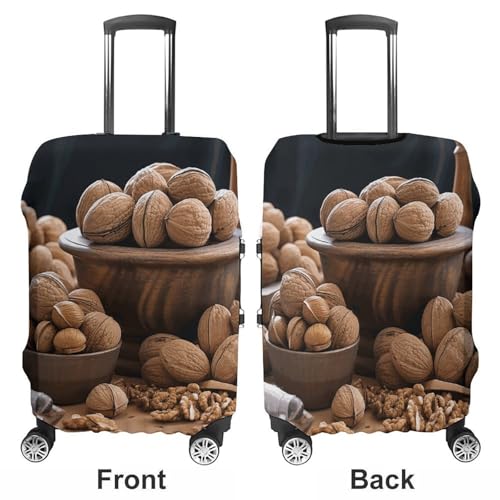 Carry on Luggage Cover Walnut Nuts Suitcase Covers for Luggages Tsa Approved Travel Luggage Sleeve Protector Elastic Suitcase Protector Anti-Scratch Washable Fits 19-30 Inch Case -S3
