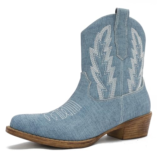 Image of GLOBALWIN Cowboy Boots For Women Short Ankle Boots