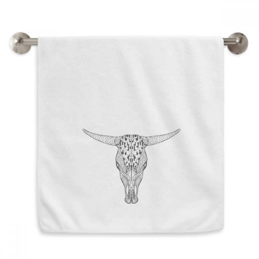 Serviette moelleuse vache à long visage et diadème blanche format rectangulaire