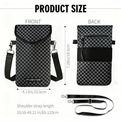 Image of Neoprene Phone Sleeve Pouch Case Bag for Men Women w /Crossbody Strap /Neck Lanyard for iPhone 17 /16 /15 /14 Pro Max, Samsung S25,Pixel 10