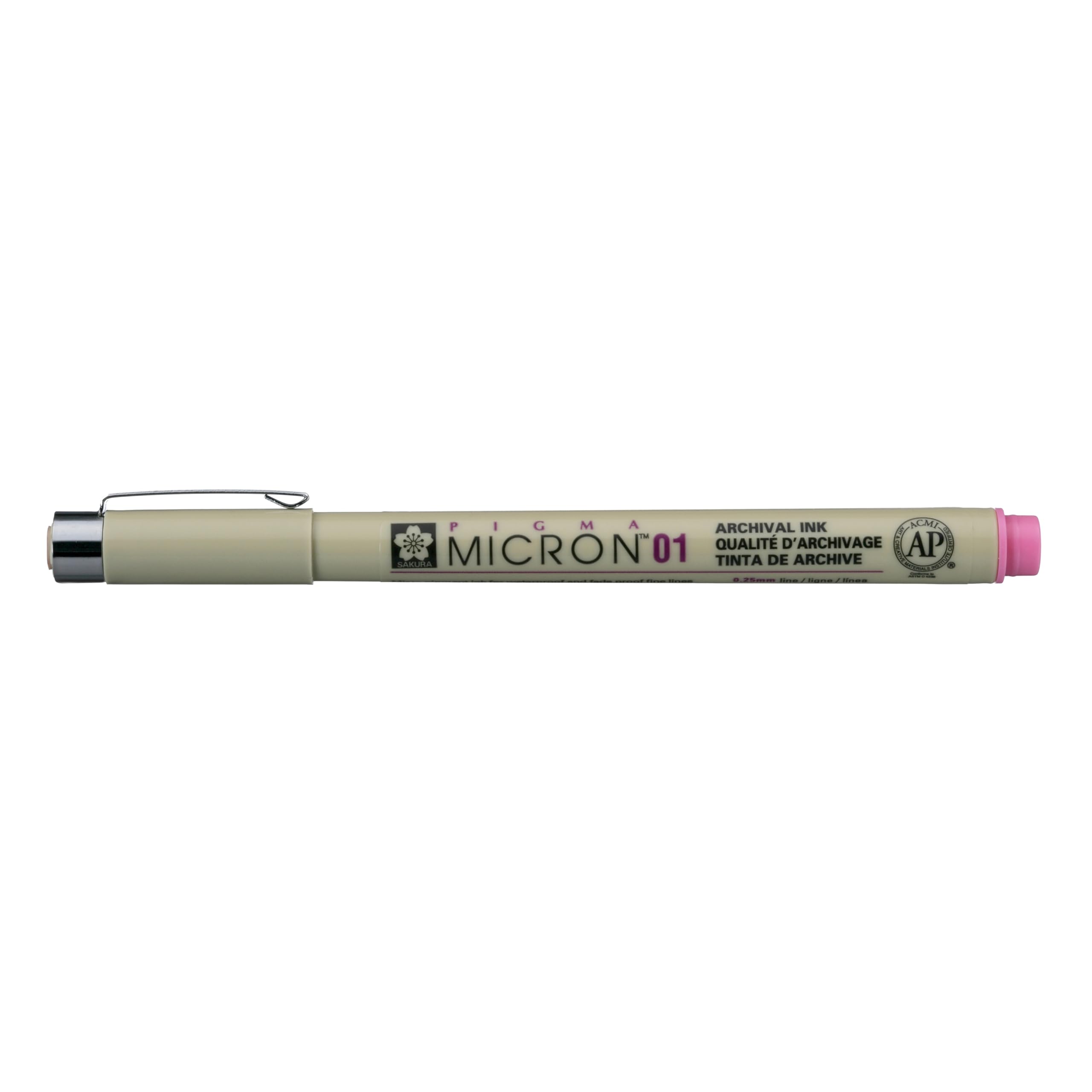 SAKURA Pigma Micron 01 Fineliner - 0.25 mm Pink - Waterproof Archival Artist Technical Pen