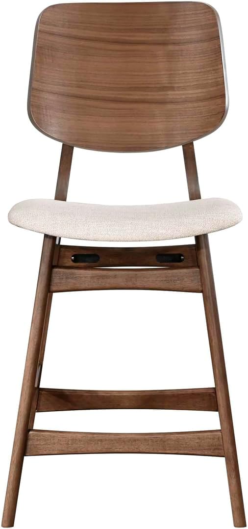 New Classic Furniture Oscar Wood Counter Chair (Set of 2), Walnut
