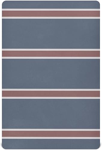 Miniatura 8 de Retro Red Blue Straight Line Fitted Crib Sheet for Baby Nursery Mattress Sheets Boys Girls Stretchy Playard Sheets Mini Crib 39x27in