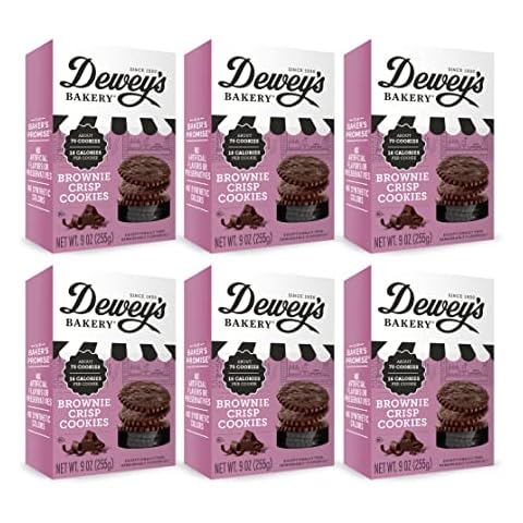 Dewey's Bakery Brownie Crisp Moravian Cookie Thins | No Artificial Flavors, Synthetic Colors or Preservatives | Baked in Small Batches | 9 oz (Pack of 6) Cover