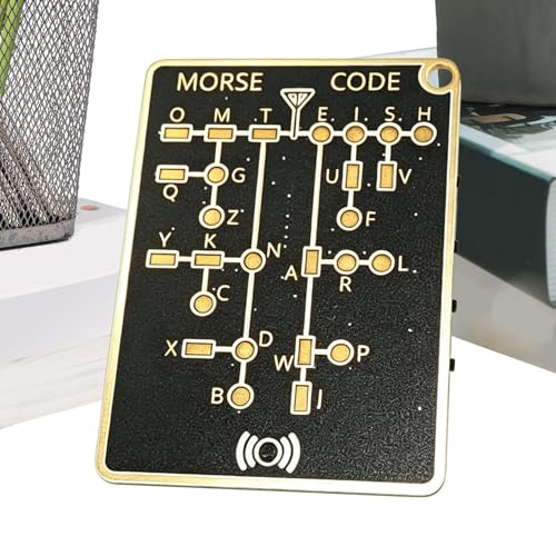 zepuou Morse Code Trainer Card Pro | Carte D'entraînement Interactive Avec Décodage En Temps Réel,LED, Boutons De Signalisation Et Mode Sonore | Outil Portable D'entraînement Et Cryptage