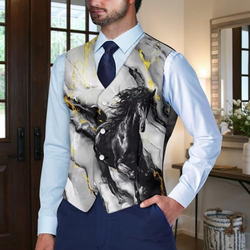 TOADDITDO Animal Print Suit Vest for Men Regular Fit V-Neck Vests Lightweight Sleeveless Workout Tops3