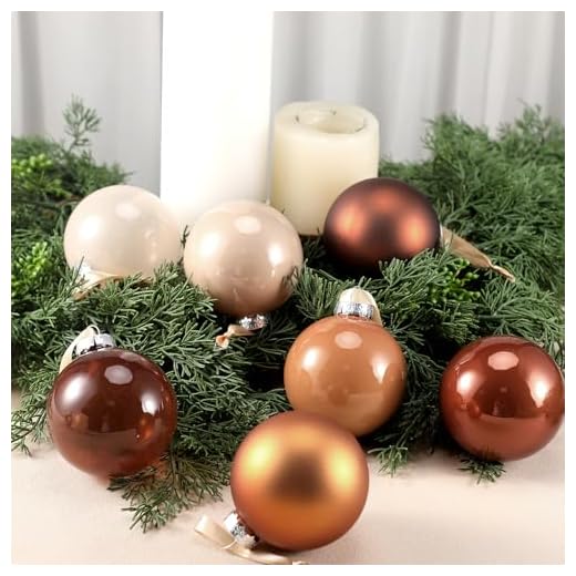 Sonwyoung 9 Pcs Brown Glass Christmas Ball Ornaments 3.15 Inches Hanging Bulbs Ornaments Neutral Ornament Set Christmas Baubles Hanging Balls for Holiday Xmas Tree Wedding Decorations