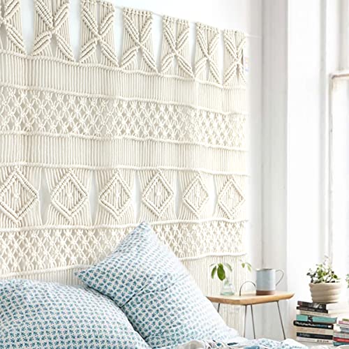 Flber Macrame Wall Hanging Macrame Curtains Boho Door Curtain Panels Handmade Wall Art Home Wall Décor,52'x 57'
