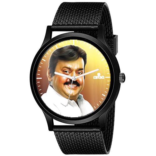 AROA Watch for Captian Vijayakanth Model : 1365 Black Metal Analog Black Strap Watch Yellow Dial Stylish Watch for Boys (B0CZP8NXRC) Amazon Price History, Amazon Price Tracker