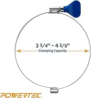 Vista 2 de POWERTEC 70226-P2 Abrazadera de manguera de puente con llave de 4 pulgadas, llave de tornillo de pulgar, abrazaderas de manguera de acero inoxidable