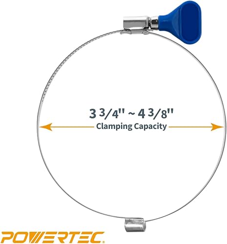 Miniatura 2 de POWERTEC 70226-P2 Abrazadera de manguera de puente con llave de 4 pulgadas, llave de tornillo de pulgar, abrazaderas de manguera de acero inoxidable