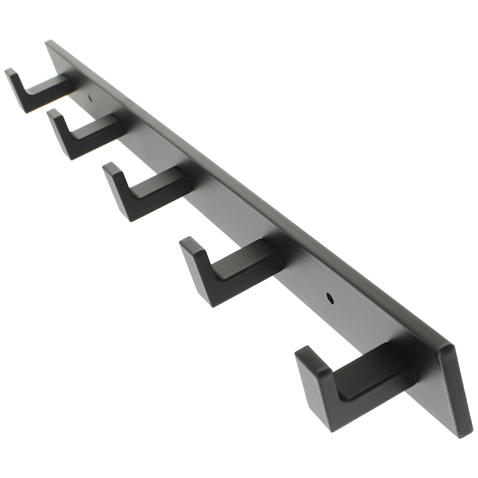 Housoutil Ganci Adesivi da Parete in Alluminio Nero Set da 5 Pezzi per Asciugamani Cappotti e Accessori Bagno Multiuso per Cucina Camera e Ingresso senza Foratura