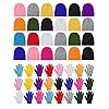 Funtery Juego de 48 gorros y guantes de invierno para niños, paquete a granel, gorro de punto, unisex, paquete de guantes mágicos, regalo de invierno para donación de niños y niñas