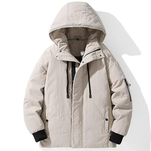 BoShiNuo Jaqueta masculina de inverno moderna, caimento solto, agasalho quente para homens jovens, P