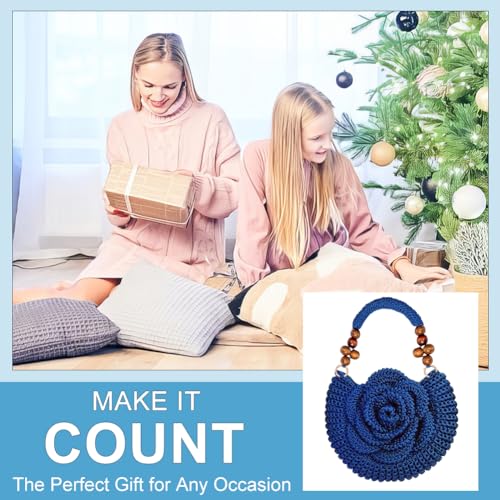 Image of ACRNIGHEET Crochet Kit for Beginners Adults Crochet Purse Bag for Women DIY Tote Bag Making Kit with Step-by-Step Tutorials Hobbies Project for Starter Boho Style Gift for Friends