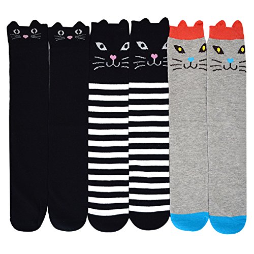 Adela Boutique 5 Pairs Kids Cartoon Crew Socks Anti Slip Soft Cotton Socks (Multicoloured, one size)