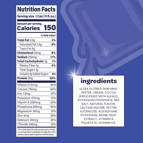 Image of Nurri - 30g Protein Ultra Filtered Milk Shake - Chocolate - Lactose Free, Low Sugar, 150 Calories, 10 Vitamins and Minerals - 11 fl oz, 10 Cans (Pack of 2)