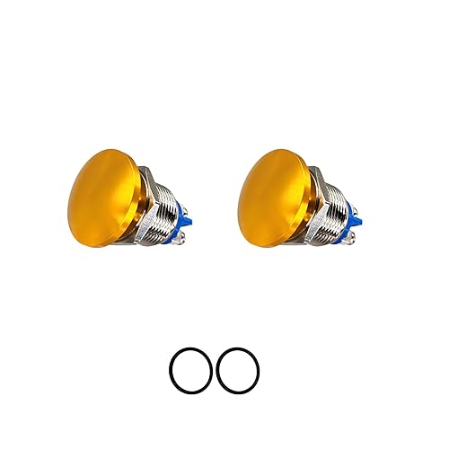 Xnrtop 2 interruptores de botón en forma de hongo de 0.866 pulgadas, impermeables, 1NO SPST, botón de inicio momentáneo, encendido y apagado,