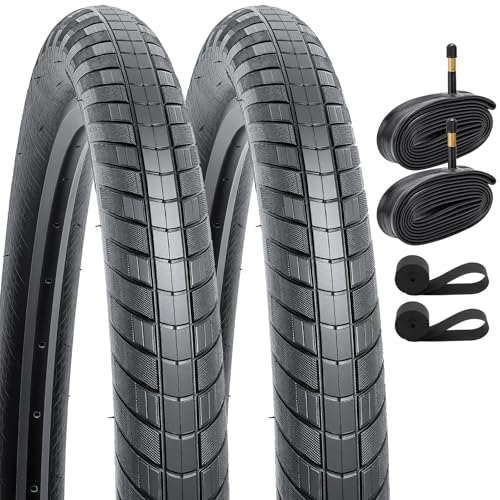 YunSCM 2本セット,29 2.40 タイヤ,29x2.40 60-622 自転車タイヤ + 28/29x1.75/2.40 チューブ 米式バルブ48mm +リムテープ + タイヤレバ,適用 29インチ 2.40 クロスバイク、マウンテンバイク,Y-145