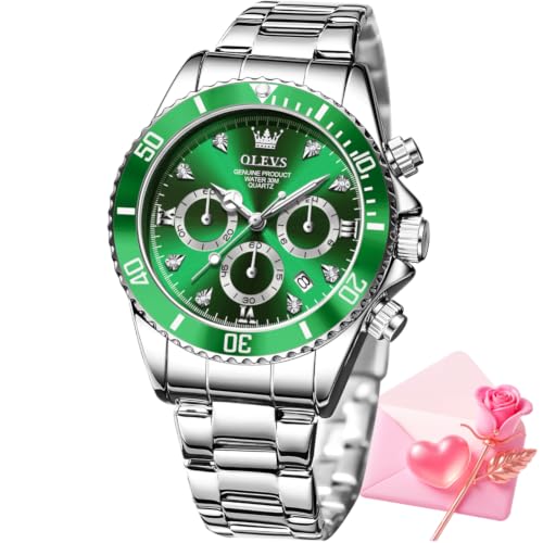 Image of OLEVS Women Diamond Quartz Watches Stainless Steel Chronograph Wristwatch