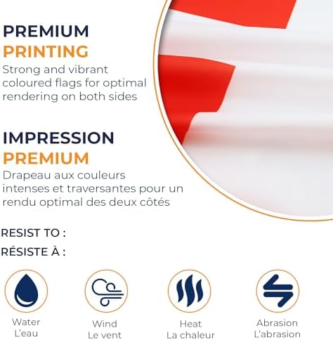 AZ FLAG - Switzerland Flag - 90x60 Cm - 100D Polyester Swiss Banner With Two Metal Grommets - Fade Resistant - Vivid Colors - 2' x 3' Feet - 2x3 Ft - 2