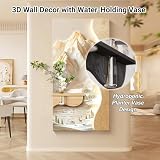 Pllrbvshs 3D Piaskowiec Wall Art Mountain Decoration For Entrance With Glass Vase Plugged Light Modern Decoration For Hallway Front Door (D.50x100cm / 19.7x39.4in)
