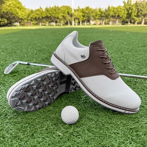 Zakey Sapatos de golfe masculinos profissionais sem espigas, calçados de caminhada confortáveis para