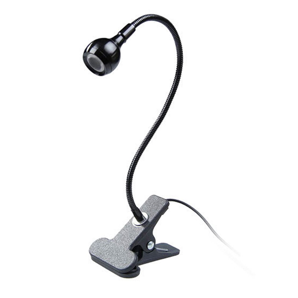 Aolyty LED Clip Light, Flexible Gooseneck 3w 3000K with Switch Warm White Night Light (Black)