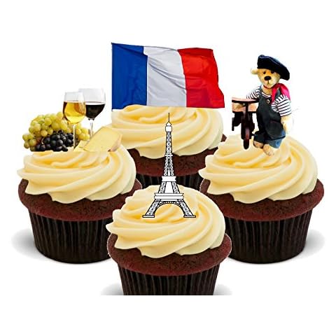 Made4You France Fun Pack, Edible Cupcake Toppers - Stand-up Wafer Cake Decorations (Pack of 12) Cover