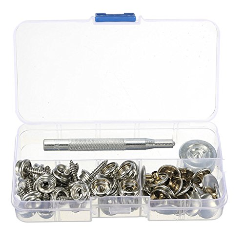EsportsMJJ 62Pcs In Acciaio Inox Canvas Fibbia Quick Snap Fastener Bottoni Kit Viti