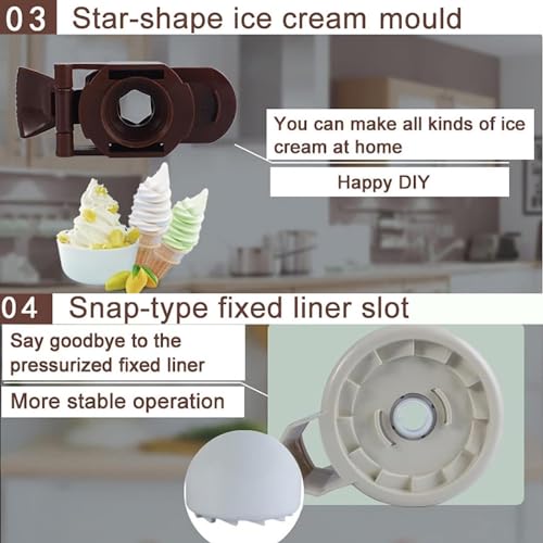 EEYZD Mini-Eismaschine, Gefrorene Früchte Softeismaschine, selbstgemachter Joghurt-Sorbet-Hersteller, automatische Maschine, tragbarer Eismixer für Bar, Café, Party – Bild 6