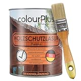 ColourPlus Holzschutzlasur außen 750 ml - Transparent - wetterfeste Holzschutzfarbe mit UV-Schutz für Gartenmöbel, Zäune und Carports - Holzlasur und Holzschutz Öl-Lasur für außen