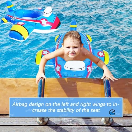 Image of Zest 4 Toyz Swimming Ring Swimming Tube for Kids Inflatable Tube for Swimming Pool Floaters for Kids Water Tube for Baby Swim Ring for 3+ Years Girls and Boys (Airplane Shaped) Blue
