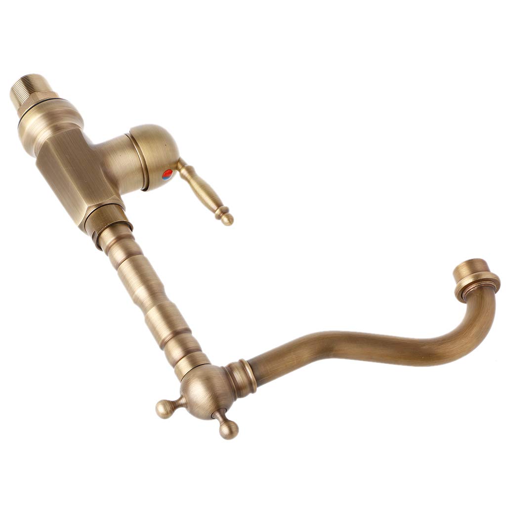 Lmprovement Antique Brass Kitchen Faucet 360 Swivel Bathroom Basin Sink Mixer