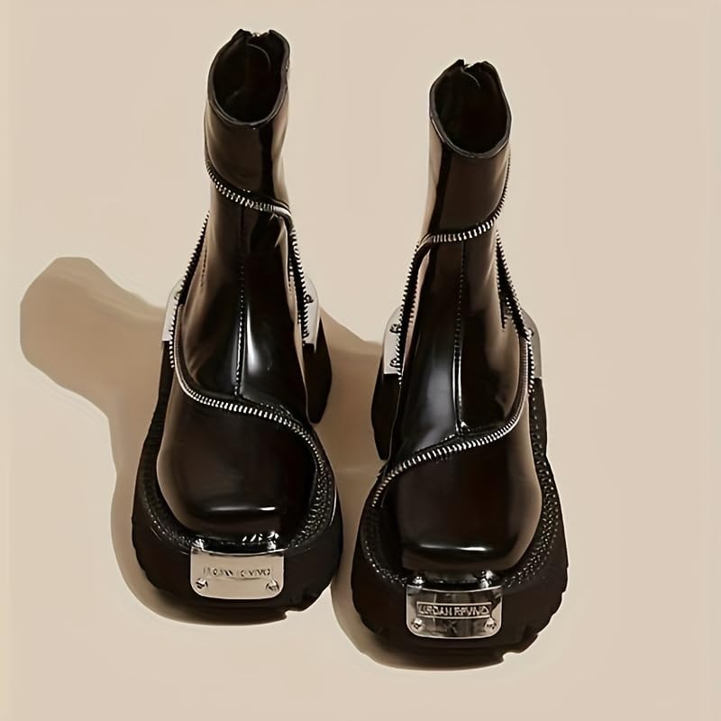 Stylish square toe ankle boots Comfortable and versatile boots for women - Image 2