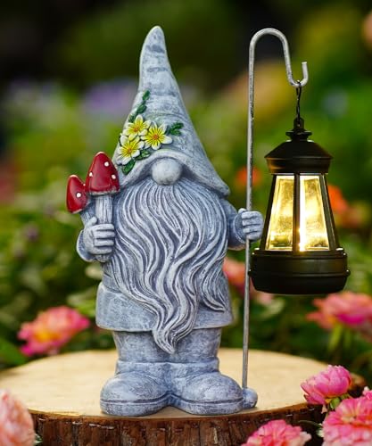 Nacome-Solar-Gnome-Garden-Statue-for-Decor-Outdoor-Sculpture-with-Lantern-for-Outside-Ornament-Yard-Art-Lawn-Porch-Patio-Balcony-Birthday-Gifts-for-Women-Mom Nacome Solar Gnome Garden Statue for Decor Outdoor Sculpture with Lantern for Outside Ornament Yard Art Lawn Porch Patio Balcony Birthday Gifts for Women Mom