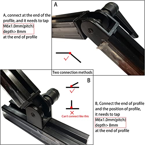 Image of 4 Sets Black 2020 Aluminum Extrusion Pivot Hinge Swivel Degree Angle Bracket with Handle for 20 Series 20 /20 2040 V T Slot Extruded Aluminum Profile Hardware Connector