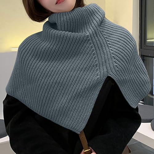 Womens Poncho Sweater Shawls Turtleneck Cable Knitted Pullover Shawls Wraps Capes for Women Mom Cold Weather Scarf2