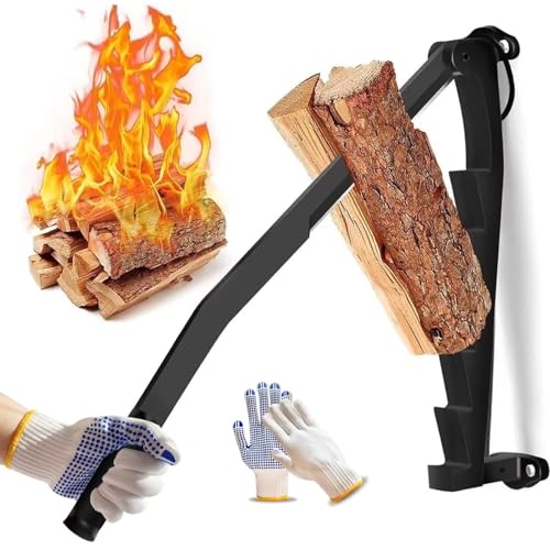Vdsfand Wall Mounted Kindling Splitter Firewood Kindling Splitter - Portable Manual Fire Wood Kindling Splitter Firewood Cutter Heavy Duty Log Splitter Wood Splitter for Indoor Outdoor003