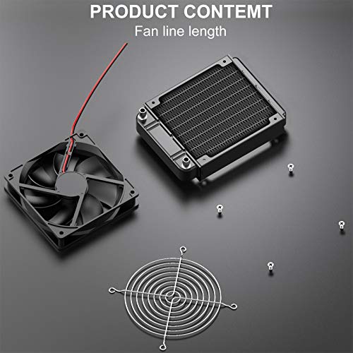 Clyxgs 8 Pipe Aluminum Heat Exchanger Cooling Water Drain Water Cooling Radiator Water Cooling Row with Fan Radiator for PC CPU CO2 Laser Water... - Image 7