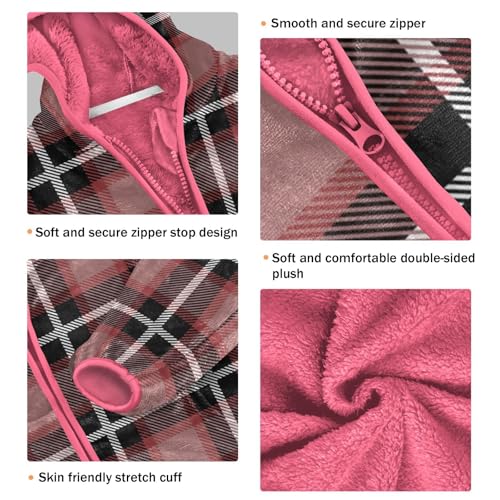 GuoChe Red Plaid Vintage Baby Boy Fleece Jacket3