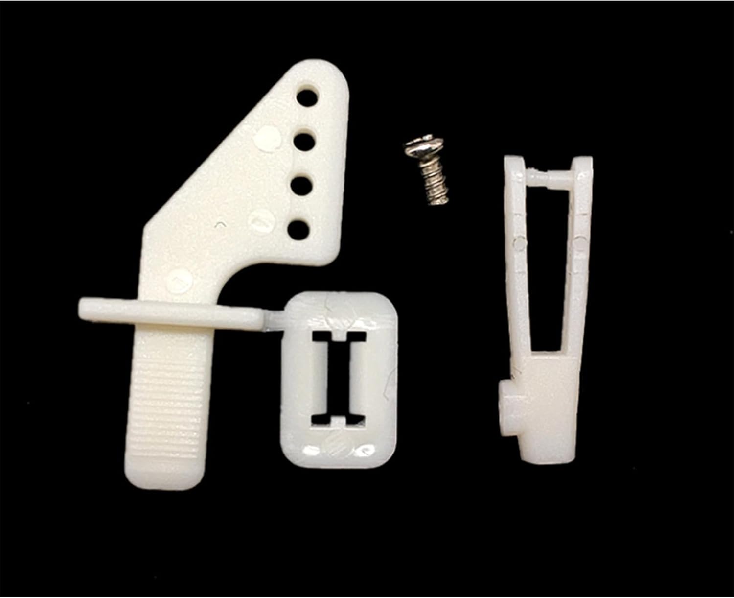 Nylon Control Horn, 20 Pieces Four-Hole Remote Control Rudder Angle with u-Clips and Screws. be Used for rc Airplane Parts Control Horns Such as Rudder and aileron.
