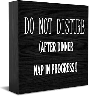 Do Not Disturb After Dinner Nap in Progress! Wood Box SignDesk Decor for Home OfficeTabletop Shelf Decor 5X5 Inch