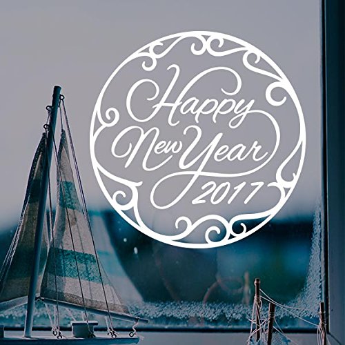 Autocollant bonne année 2017 violet pour scrapbooking