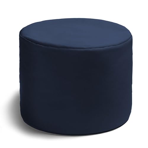 Spring Indoor/Outdoor Bean Bag Pouf Ottoman, Navy