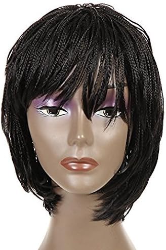 Synthetic Small Box Braided Wigs African American Bob Braid Wigs for Black Women 12" (#1B)