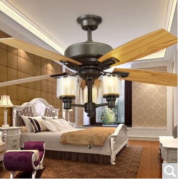 52 Inch ceiling fan lamp fan room dining room ceiling fan ceiling fan industrial fan (Pull rope)