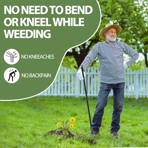 image for RexWeed Weed Puller, Stand Up Weed Puller Tool with Steel Long Handle 