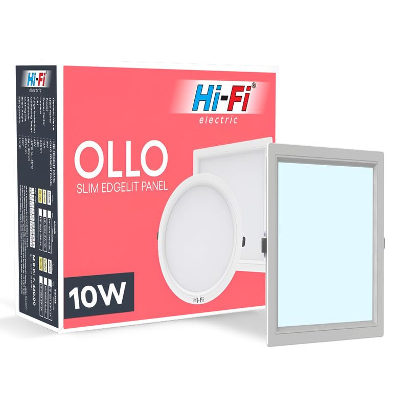 Image of Hi-Fi OLLO 10 watt Downlight for Junction Box | Cool Day White (6500K) |68 mm Cutout| Inbuld Driver| Square Ied Light for Ceiling Pack of 1